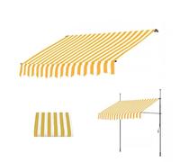 Tenda retrattile di ricambio in tessuto impermeabile con clip in poliestere rivestito in poliuretano per patio, terrazza, balcone, giallo, 300 cm