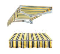 Tenda retrattile di ricambio in tessuto impermeabile per patio, porta, finestra, giardino, colore giallo, 4 x 3 m, soluzione resistente all'ombra per esterni