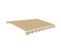Tenda retrattile esterna 250 x 200 cm grigio e giallo poliestere - Telone protezione solare UV - Struttura in alluminio - Inclinazione regolabile - Manovella inclusa - Manuale arrotolabile Terrazza