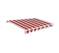 Tenda retrattile esterna 400 x 250 cm beige e granato poliestere - Telone protezione solare UV - Struttura in alluminio - Inclinazione regolabile - Manovella inclusa - Manuale arrotolabile Terrazza