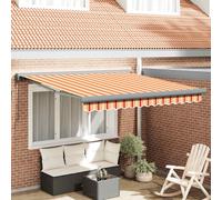 Tenda Retrattile Gialla e Bianca 3,5x2,5 m Tessuto e Alluminio