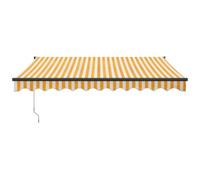 Tenda Retrattile Gialla e Bianca 3,5x2,5 m Tessuto e Alluminio | Montaggio a Parete, Resistente ai Raggi UV, Adatta per Patio Balcone Terrazza