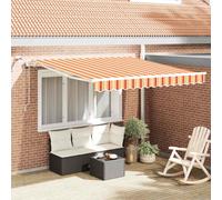 vidaXL Tenda Retrattile Giallo e Arancione 350 x 250 cm, Tenda retrattile, moderna e resistente, per esterni, protezione UV, soluzione versatile, ideale per giardini