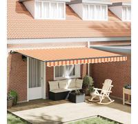 vidaXL Tendalino Manuale Retrattile Giallo e Arancione 450 x 350 cm, Resistente e Stiloso, UV e Impermeabile. Perfetto per Ombra Esterna, Copertura per Patio, Rifugio per Balcone, Tenda da Sole, Prot