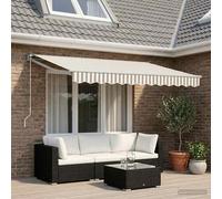 vidaXL Tenda retrattile grigio chiaro e bianco, 3,5 x 2,5 m, giardino e terrazza, tenda da sole moderna per esterni, tenda retrattile, protezione duratura contro il tempo