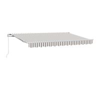 vidaXL Tenda da sole retrattile, grigio chiaro e bianco, 3 x 2,5 m, moderna, rettangolare, copertura manuale per esterni, tettoia per patio, protezione UV, per giardino e balcone