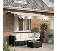 vidaXL Tenda retrattile grigio chiaro e bianco 300 x 250 cm, tenda rettangolare regolabile per giardino e terrazzo, ombra esterna per patio soluzione alla moda