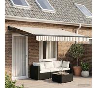 vidaXL Tenda retrattile Grigio Chiaro e Bianco 4 × 3 m, Giardino e Terrazza, Tenda da sole moderna per esterni, Tenda retrattile, protezione duratura contro il tempo