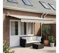 Tenda retrattile Grigio chiaro e bianco 400 × 350 cm Poliestere
