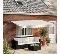 vidaXL Tenda da sole retrattile grigio chiaro e bianco, 600 x 300 cm, da giardino e terrazza, tenda moderna a scomparsa, copertura flessibile per esterni, resistente alle intemperie, per protezione