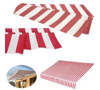 Tenda retrattile impermeabile personalizzabile in tessuto poliestere sostituzione baldacchino per campeggio giardino terrazza - rosso e bianco (7 x 3 m)