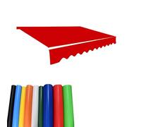 Tenda retrattile in tessuto di ricambio, resistente, impermeabile, per patio e vetrine, materiale PVC, rosso, 4 m x 1,5 m