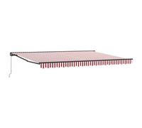Tenda retrattile manuale 4,5 x 3,5 m, rosso e bianco