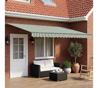 vidaXL Tenda retrattile manuale con LED 4,5 × 3 m, Tendone da sole retrattile, manuale e compatto con luci LED per veranda e giardino