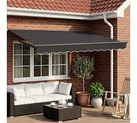 Tenda retrattile manuale con LED Antracite 3,5 x 2 m
