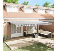 Tenda Retrattile Manuale con LED Antracite e Bianco 600x300 cm