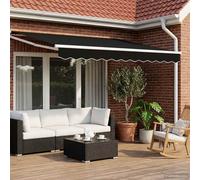 vidaXL Tenda retrattile manuale con LED Nero e Bianco 3 x 2,5 m
