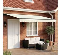 vidaXL Tenda retrattile manuale Crema 5 × 3,5 m, Tenda retrattile moderna, rettangolare, per giardino e terrazzo, soluzione ombreggiante, tessuto polyester