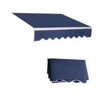Tenda retrattile manuale/elettrica di ricambio in tessuto impermeabile resistente per pioggia a rullo per terrazza, cortile, strutture e attività all'aperto (dimensioni: 6 x 3,5 m, colore: blu navy)