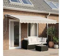 Tenda retrattile manuale Grigio chiaro e bianco 4 × 3,5 m
