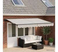 Tenda retrattile manuale Grigio chiaro e bianco 4,5 × 3,5 m