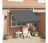 Tenda retrattile manuale impermeabile per terrazza balcone giardino con struttura in acciaio e rivestimento in PU, tenda in poliestere resistente ai raggi UV e sporco con manovella