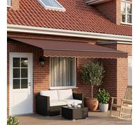 vidaXL Tenda retrattile manuale Marrone 4 × 3,5 m, Tenda retrattile moderna, rettangolare, per giardino e terrazzo, soluzione ombreggiante, tessuto polyester