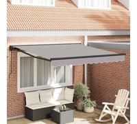 Tenda retrattile manuale per balcone, tessuto resistente ai raggi UV, finitura impermeabile, design contemporaneo rettangolare con sistema di ombreggiatura regolabile per esterni e spazi