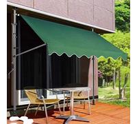 Tenda retrattile manuale per patio, parasole impermeabile e resistente ai raggi UV, tenda da balcone regolabile in altezza con manovella, design senza vite per terrazza e cortile (colore: verde)