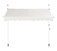 Tenda retrattile manuale regolabile 250 x 125 cm tessuto Oxford resistente ai raggi UV Design moderno in alluminio beige 20_0021020