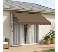 vidaXL Tenda da sole a scomparsa manuale grigio talpa 350 cm, giardino e terrazza, ombra regolabile, tettoia moderna, tenda da sole retrattile, protezione per esterni, protezione solare flessibile