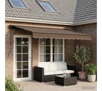 vidaXL Tenda retrattile manuale Tortora 4 × 3,5 m, Tenda retrattile moderna e rettangolare, soluzione ombreggiante per terrazzi, balconi e giardini, resistente e regolabile