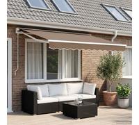 vidaXL Tenda retrattile manuale Tortora 4 × 3 m Poliestere e Alluminio, Tenda retrattile moderna e rettangolare, soluzione ombreggiante per terrazzi, balconi e giardini, resistente e regolabile