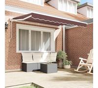 Tenda Retrattile Marrone 350 x 200 cm | Ombra regolabile per giardino e terrazza, facile apertura e chiusura, ideale per pranzi all'aperto