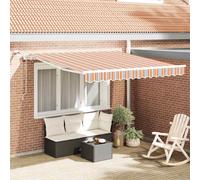 vidaXL Tenda Retrattile Multicolore 350 x 250 cm Poliestere e Metallo, Tenda retrattile, moderna e resistente, per esterni, protezione UV, soluzione versatile, ideale per giardini