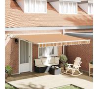 vidaXL Tenda retrattile automatica con strisce LED multicolore 400x350 cm Poliestere e Metallo