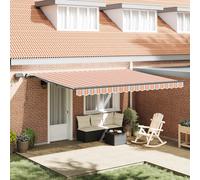 vidaXL Tenda Retrattile Manuale con Strisce LED Multicolore 450x350 cm