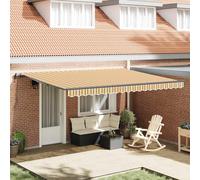 vidaXL Tenda Retrattile Multicolore 450 × 350 cm Tessuto e Alluminio, Tenda retrattile, moderno riparo da giardino, ombra UV, protezione sole all'aperto, stile per il tuo terrazzo