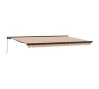 Tenda Retrattile Multicolore 500 × 300 cm in Tela e Alluminio | Montaggio richiesto, staffe da parete standard, uso esterno, primavera, tela e alluminio, 500 × 300 cm