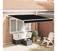 vidaXL Tenda Retrattile Nero 350 x 250 cm Poliestere e Metallo, Tenda retrattile, moderna e resistente, per esterni, protezione UV, soluzione versatile, ideale per giardini