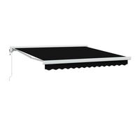 Tenda retrattile Nero 350 x 250 cm Tessuto e Metallo