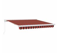 Tenda Retrattile Rossa e Nera 300 x 250 cm Tela e Alluminio | Ombrellone manuale da parete, staffe standard incluse, uso esterno, montaggio richiesto, primavera