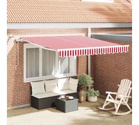vidaXL Tenda retrattile Rosso e Bianco 350 x 250 cm Poliestere