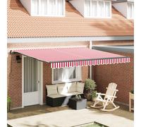 vidaXL Tenda retrattile Rosso e Bianco 400 × 350 cm