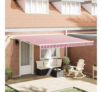 Tenda retrattile Rosso e Bianco 400 × 350 cm Poliestere
