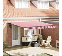 Tenda retrattile Rosso e Bianco 400 × 350 cm Poliestere