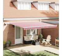 Tenda retrattile Rosso e Bianco 450 × 350 cm