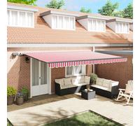 Tenda retrattile Rosso e Bianco 500 × 300 cm
