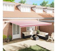 vidaXL Tenda retrattile Rosso e Bianco 500 × 300 cm