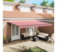 Tenda retrattile Rosso e Bianco 500 × 300 cm Poliestere